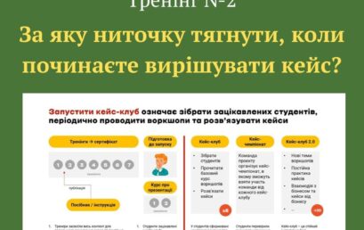 Сьогодні ми відвідали Тренінг №2: «За яку ниточку тягнути, коли починаєте вирішувати кейс?»